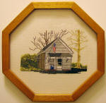 Counted Cross Stitch by supermodel Melanie Blattenberger, Frame by Kirt Blattenberger - Airplanes and Rockets