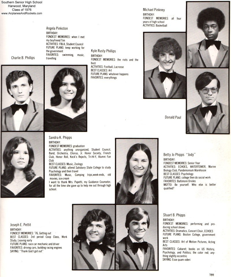 Southern Senior High School Class Of 1976 Yearbook Photos Airplanes