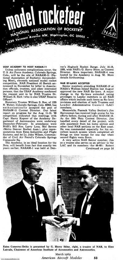 Model Rocketeer, National Association of Rocketry, March 1969 American Aircraft Modeler - Airplanes and Rockets
