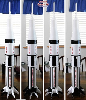 Four quadrants of the Semroc Saturn 1B model rocket - Airplanes and Rockets