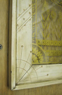 Ansonia Mantel Clock Original Milk Paint on Door - Airplanes and Rockets