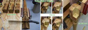 Antique dining room table (Steps for cutting 90° notches into tops of legs) - Airplanes and Rockets