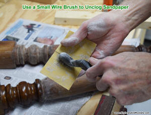 Antique dining room table (Use a wire brush to unclog sandpaper and make it last much longer) - Airplanes and Rockets