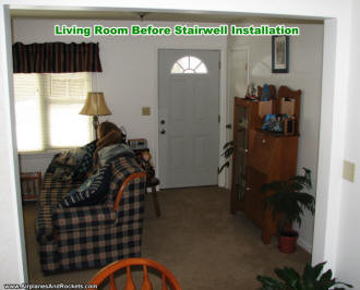 Living room area before stairwell - Airplanes and Rockets
